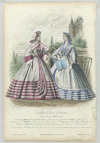 Le Moniteur de la Mode, 10 juillet 1861, No. 641 : Toilettes de R.Lhopiteau (...) (1861) by A Bodin, Jules David 1808 1892 and Lamoureux