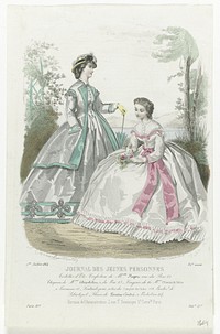 Journal des Jeunes Personnes, 1 juillet 1864, 32e année : Toilettes d'Eté (...) (1864) by Carrache, Emma Thiéry, Héloïse Leloir Colin and Moine