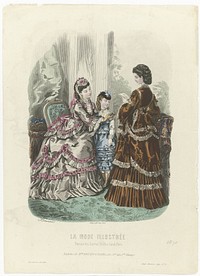 La Mode Illustrée, 1870, No. 35: Toilettes de Mme Breant-Castel (...) (1870) by J Bonnard, Héloïse Leloir Colin and Gilquin fils