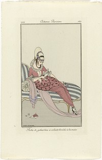Journal des Dames et des Modes, Costumes Parisiens, 1914, No. 162 : Robe de gabardin (...) (1914) by Gerda Wegener and anonymous