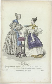 La Mode, 29 juin 1833, Pl. 310 : Robe de mousseline imprimé (...) (1833) by Georges Jacques Gatine, Louis Marie Lanté, Alfred Xavier du Fougerais and Th Muret