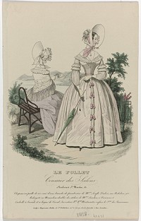 Le Follet Courrier des Salons, 1838, No. 621: Chapeau en paille de riz (...) (1838) by anonymous and Dobbs and Co