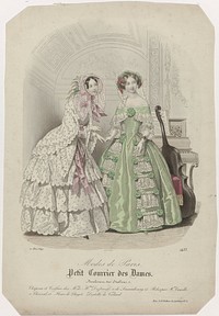Petit Courrier des Dames, 10 mai 1849, No. 2433 : Chapeau et Coiffur (...) (1849) by Jean Charles Michel Barreau and S and J Fuller