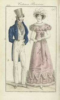 Journal des Dames et des Modes, editie Frankfurt 7 octobre 1821, Costumes Parisiens (41) (1821) by anonymous and J P Lemaire