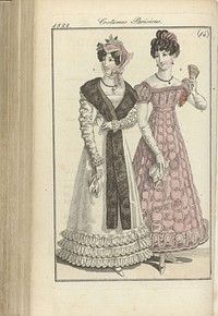 Journal des Dames et des Modes, editie Frankfurt 1 Avril 1822, Costumes Parisiens (14) (1822) by anonymous and J P Lemaire