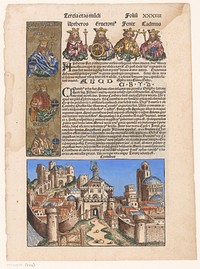 Bladzijde uit de Neurenbergkroniek van Schedel (1493) by Michel Wolgemut, Wilhelm Pleydenwurff, Sebald Schreyer, Sebastian Kammermeister and Anton Koberger