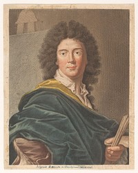 Portret van kunstenaar Hyacinthe Rigaud (1752 - 1762) by Antonio Pazzi, Giovanni Domenico Campiglia and Hyacinthe Rigaud