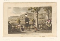 Doctor Syntax staart naar een stoet in het landschap (1820) by Thomas Rowlandson, Thomas Rowlandson and Rudolph Ackermann