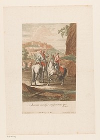Ruiters kiezen een goede locatie voor de strijd (1694 - 1724) by Jacob Andreas Fridrich I, Georg Philipp Rugendas I and Jeremias Wolf