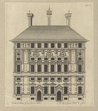 Opstand van de façade van het Palazzo Cattaneo-Adorno te Genua (1622) by Nicolaes Ryckmans, Peter Paul Rubens and Spaanse kroon