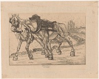Jaagpaarden langs de Marne (1900) by Pieter Dupont