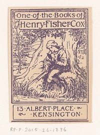 Ex libris van Henry Fisher Cox (1872 - 1893) by anonymous and Leonard Leslie Brooke