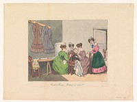 Vier dienstbodes lezen een roman (1829) by François Bouchot and Charles Louis Bernard
