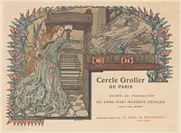 Affiche voor de Cercle Grolier de Paris (1903) by Delangle and Carlos Schwabe
