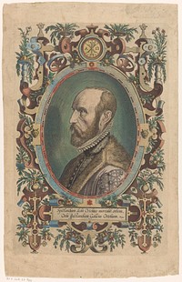 Portret van Abraham Ortelius (1579) by Philips Galle, Philips Galle, Christoffel Plantijn and Christoffel Plantijn