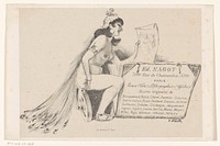 Visitekaartje van prenthandelaar Edmond Sagot te Parijs (1881 - 1917) by Adolphe Léon Willette, Imprimerie Belfond and Cie and Edmond Sagot