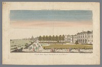 Gezicht op Somerset House van de oever van de Theems met Londen op de achtergrond (c. 1760 - c. 1800) by Daumont and anonymous