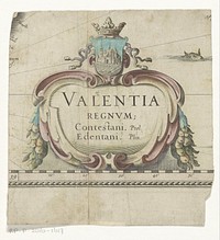 Cartouche met wapenschild Valencia (1635) by anonymous and Willem Janszoon Blaeu