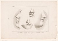 Compositie met vier neuzen en monden (1764 - 1806) by Louis Charles Ruotte and Jean