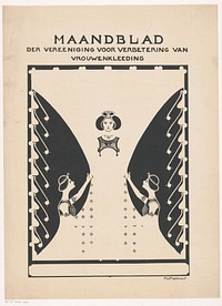 Omslagontwerp voor: Maandblad der Vereeniging voor verbetering van vrouwenkleeding, c. 1901-1909 (c. 1901 - c. 1909) by anonymous and Reinier Willem Petrus de Vries 1874 1952