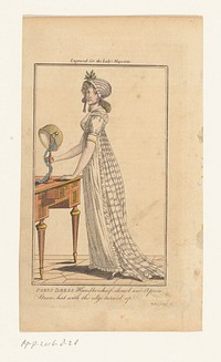 Magazine of Female Fashions of London and Paris, Paris Dress. Handkerchief-shawl (...) (1798 - 1806) by Henry Mutlow and Richard Phillips