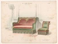Canapé en stoel (1885 - 1895) by Chanat, Monrocq, Eugène Maincent and Désiré Guilmard