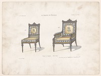 Stoel en fauteuil (1832 - 1877) by anonymous, Victor Joseph Quétin, Victor Joseph Quétin and Victor Joseph Quétin