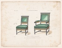 Stoel en fauteuil (1832 - 1877) by Zamor, Victor Joseph Quétin, Victor Joseph Quétin and Victor Joseph Quétin