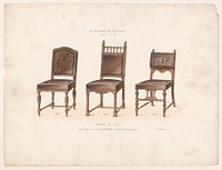 Drie stoelen (1878 - in or after 1904) by anonymous, Victor Léon Michel Quétin, Victor Léon Michel Quétin and Victor Léon Michel Quétin