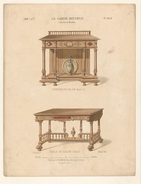 Consoletafel en tafel (1839 - 1885) by Midart, Becquet and Désiré Guilmard