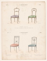 Vier stoelen (1885 - 1895) by Léon Laroche, Monrocq and Eugène Maincent