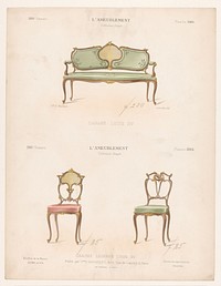 Canapé en twee stoelen (1895) by Léon Laroche, Monrocq and weduwe Eugène Maincent