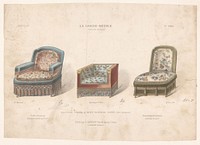 Twee fauteuils en stoel (1885 - 1895) by Quéton, Becquet frères, Eugène Maincent and Désiré Guilmard