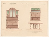 Buffetkast, kast en tafel (1895) by Léon Laroche, Monrocq and weduwe Eugène Maincent