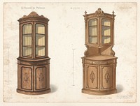 Twee hoekkasten (1832 - 1877) by anonymous, Victor Joseph Quétin, Victor Joseph Quétin and Victor Joseph Quétin