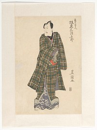 Kameya Chûbei in chequered kimono (c. 1813) by Utagawa Toyokuni I and Iwatoya Kisaburo