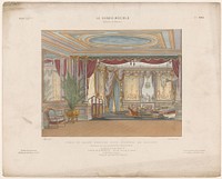 Theatersalon met gordijnen (c. 1885 - c. 1895) by Léon Laroche, Eugène Maincent, Becquet and Eugène Maincent