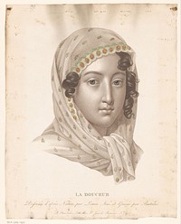 Gesluierde vrouw als personificatie van de zachtheid (1770 - 1848) by Noël François Bertrand, Charles Lemire and Auguste Jean uitgever