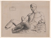 Theseus, deel van het fronton van het Parthenon (1866 - 1871) by Charles Bargue, Lemercier and Cie and Goupil and Cie