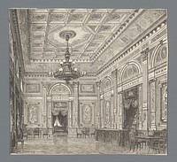 Interieur van een balzaal of foyer (1874 - 1929) by Arnoldus Cornelius Verhees and Piet Schipperus