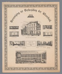 Gebouw van de Vereeniging ter Verbreiding der Waarheid, en zeven interieurs van hetzelfde gebouw (c. 1864) by anonymous and Christiaan Andersen Spin