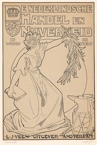 Omslagontwerp voor: De Nederlandsche handel en nijverheid in woord en beeld, 1901 (in or after 1901) by anonymous and Johann Georg van Caspel