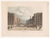 Gezicht op Regent Street, Londen vanaf Picadilly Circus (1822) by John Bluck, Thomas Hosmer Shepherd and Rudolph Ackermann