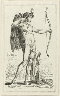Amor of Apollo schietend met pijl en boog (1763) by Pierre Alexandre Wille and Pierre Alexandre Wille