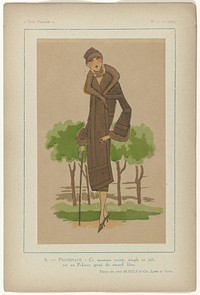 Très Parisien, 1925, No. 1, Pl. 6: - PROMENADE (1925) by G P Joumard