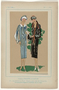 Très Parisien, 1925,  No. 7, Pl. 9: Créations PHILIPPE et GASTON - LE JOUR ET LA NUIT (1925) by G P Joumard