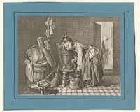 Interieur met vrouw die een kan vult met water (1823 - 1860) by Alfred de Dreux and Jean Baptiste Siméon Chardin
