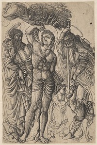 De heiligen Antonius, Sebastiaan en Rochus (1555 - 1560) by Jean Duvet