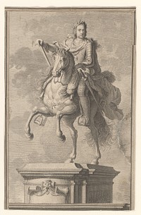 Ruiterstandbeeld van een vorst, mogelijk Lodewijk XV van Frankrijk (1720 - 1760) by anonymous