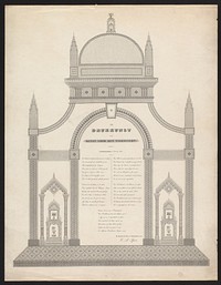 Koppermaandagprent met een tempel, 1843 (before 1843) by Christiaan Andersen Spin and Christiaan Andersen Spin